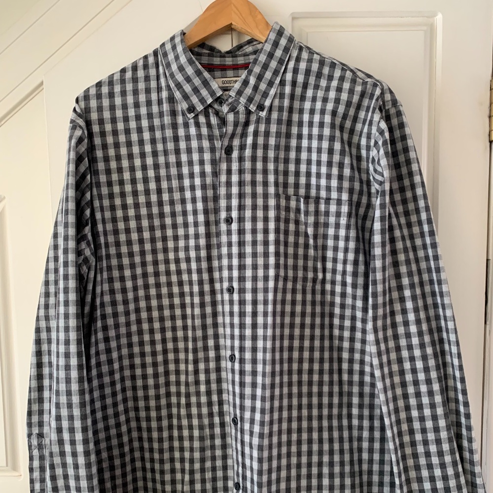 GoodThreads Men's Black/Gray button-down